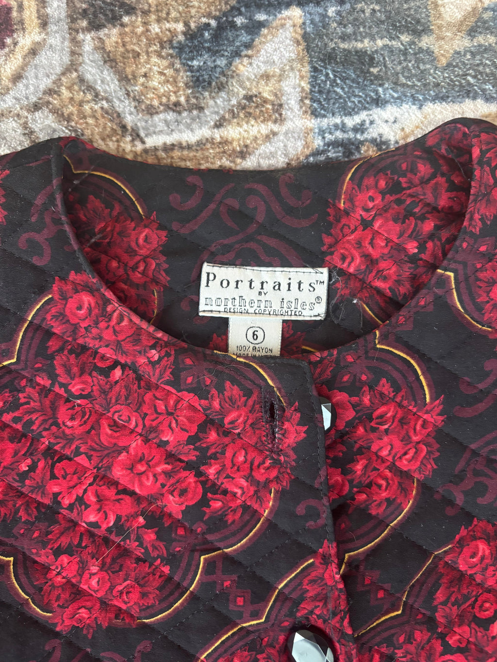 Red Quilted Statement Blazer