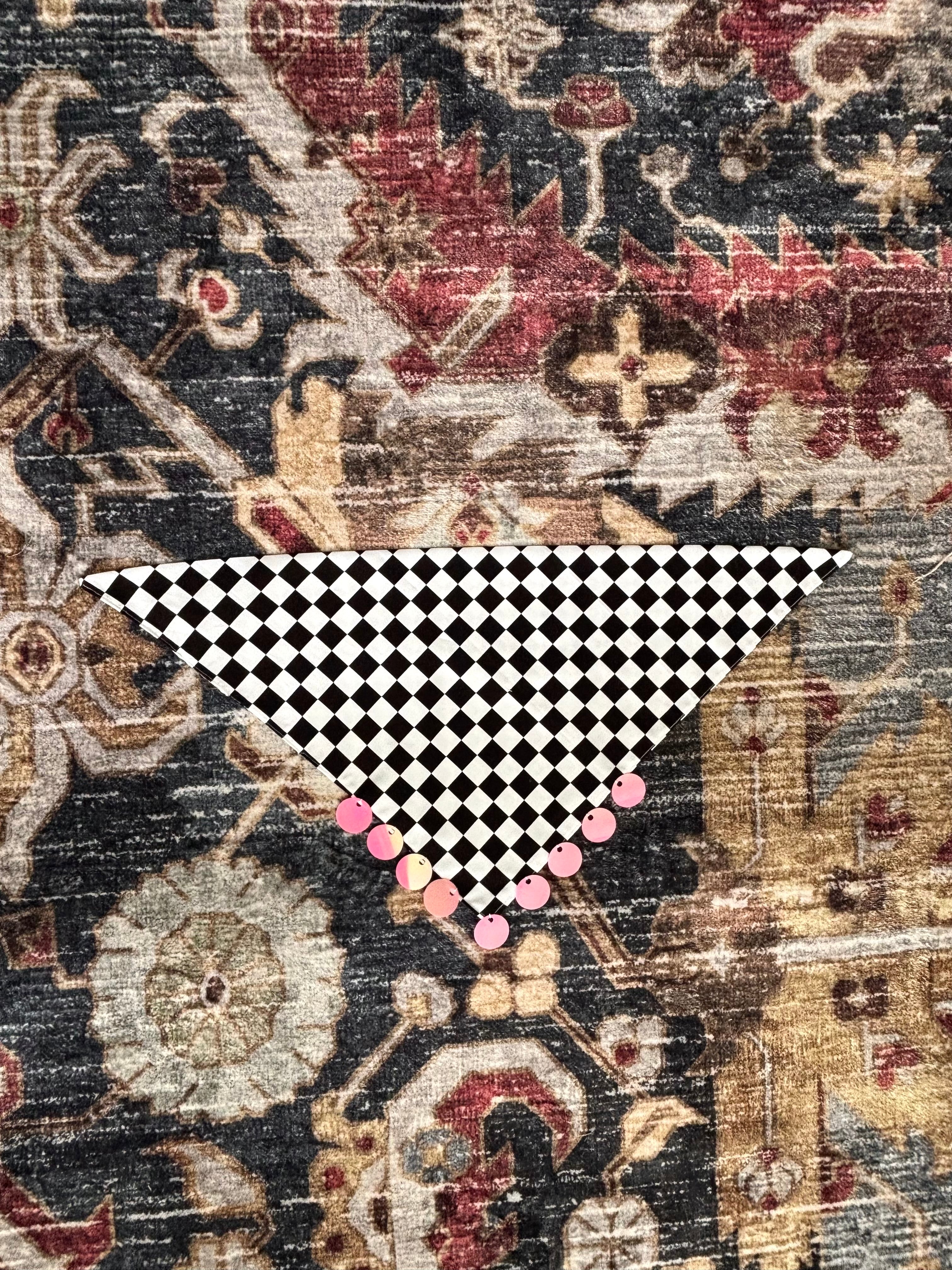 Checkered Sequin Bandana
