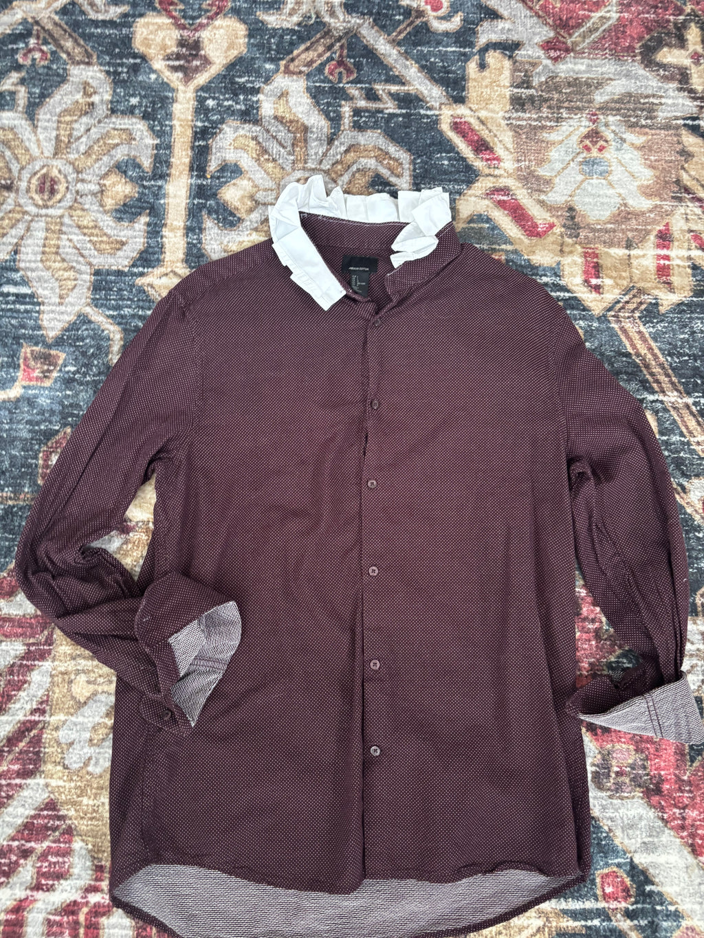 White and Red Revamped Button Down