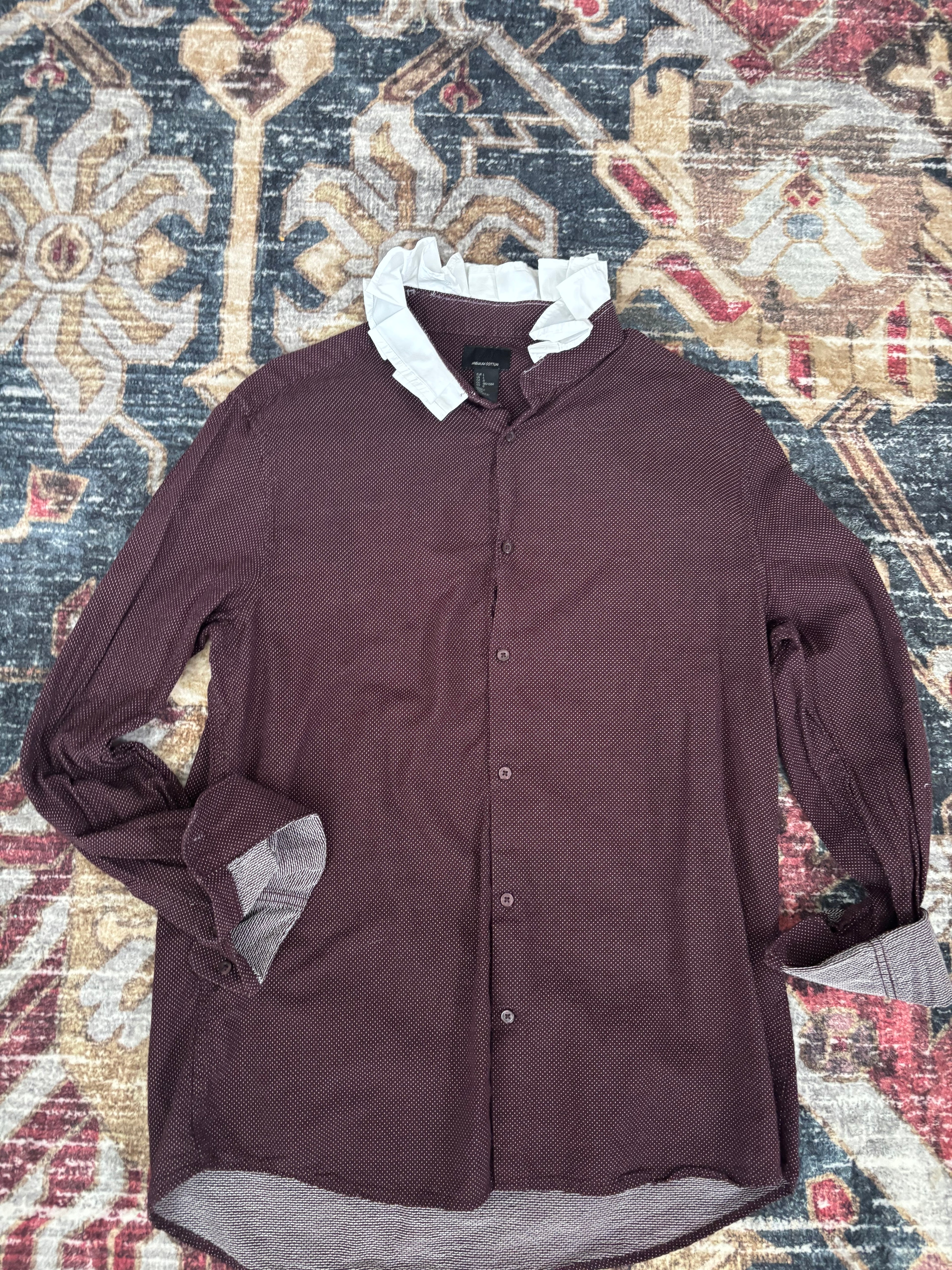 White and Red Revamped Button Down