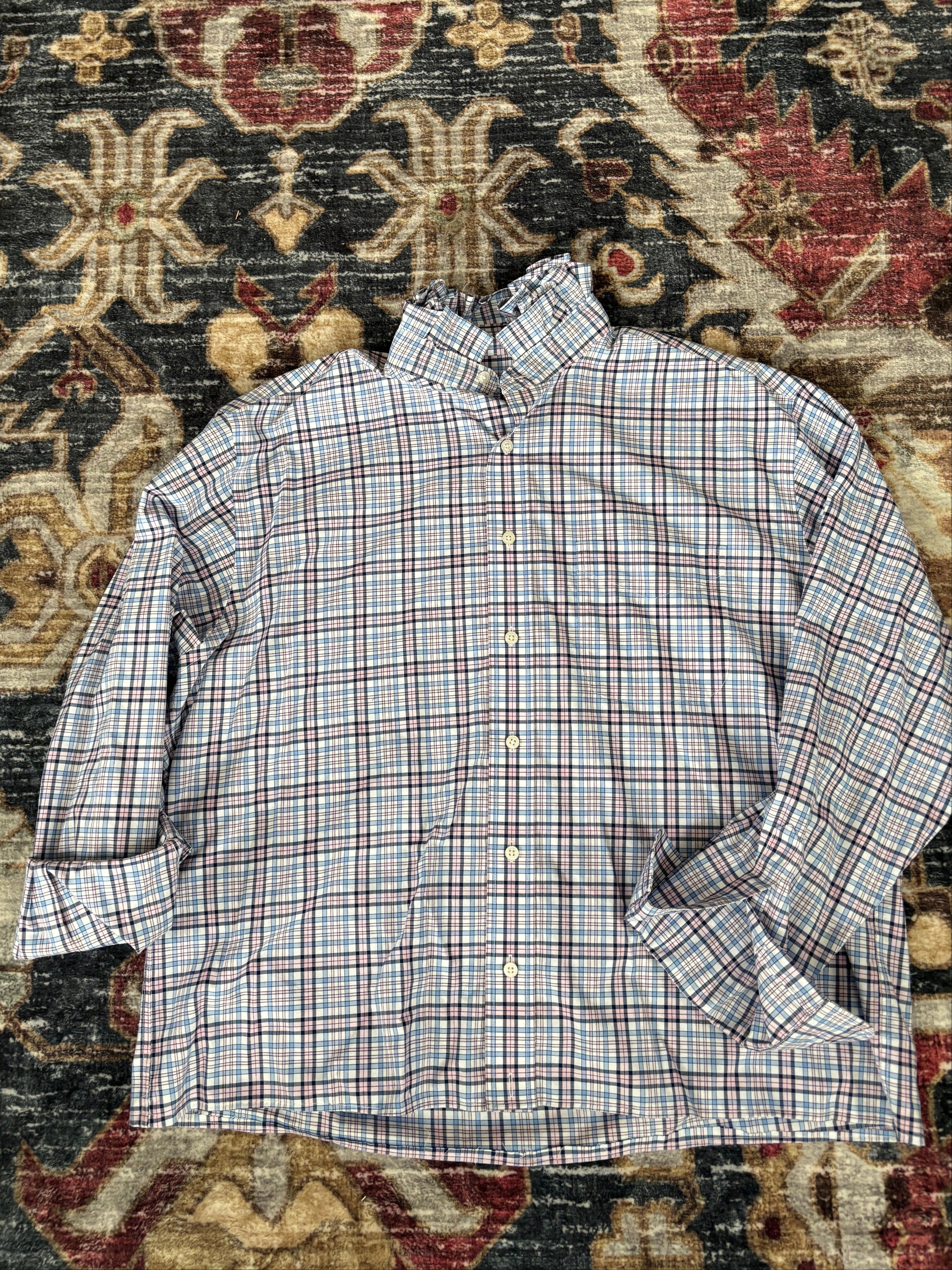Pink and Blue Plaid Revamped Button Down