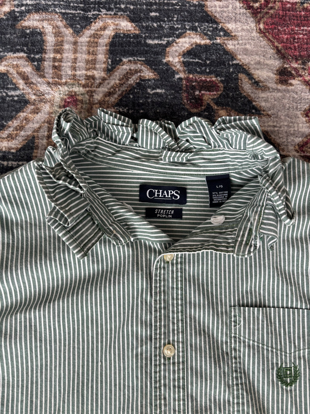 Chaps Green Revamped Button Down
