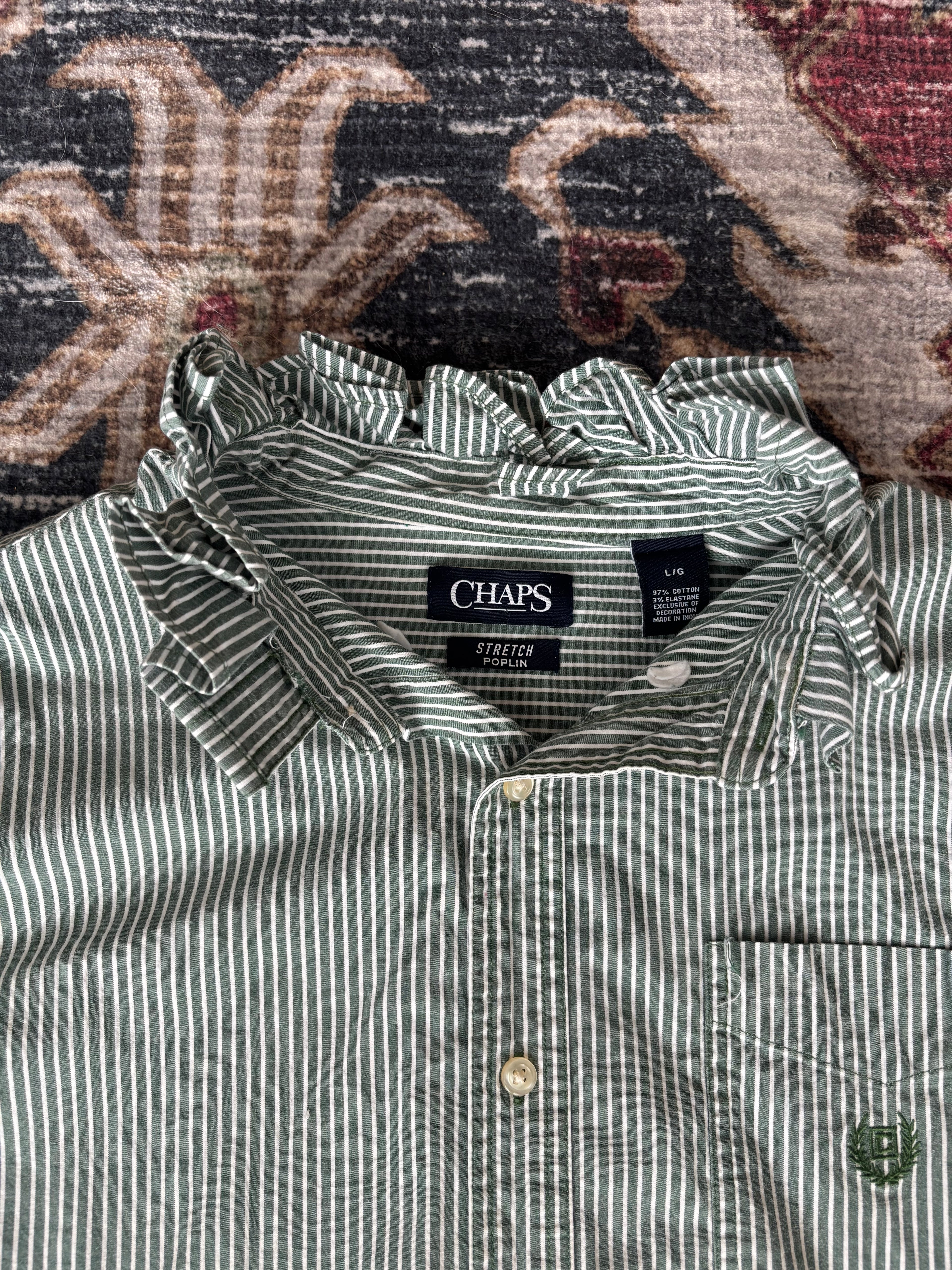 Chaps Green Revamped Button Down