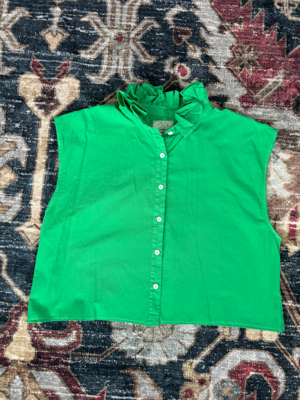 Green Revamped Button Down Tank