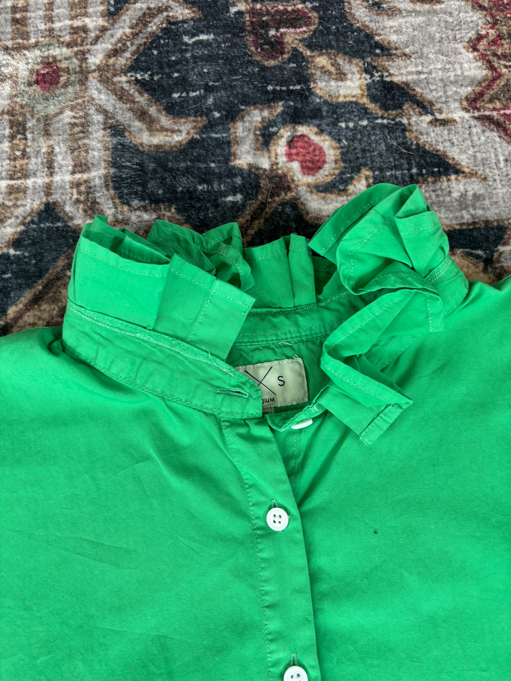 Green Revamped Button Down Tank